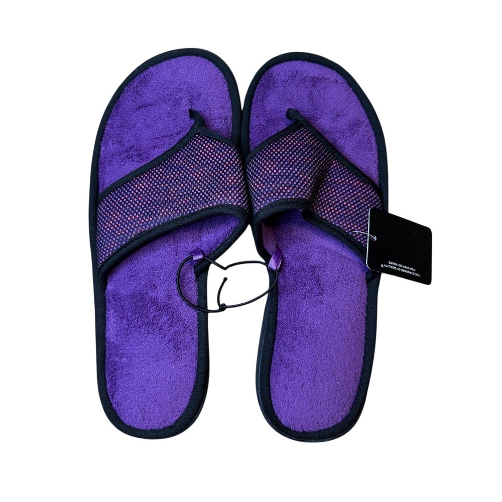 Goldtoe Womens Emera Sport Slippers Size 9 Purple New‎ Memory Foam Thong Mesh
